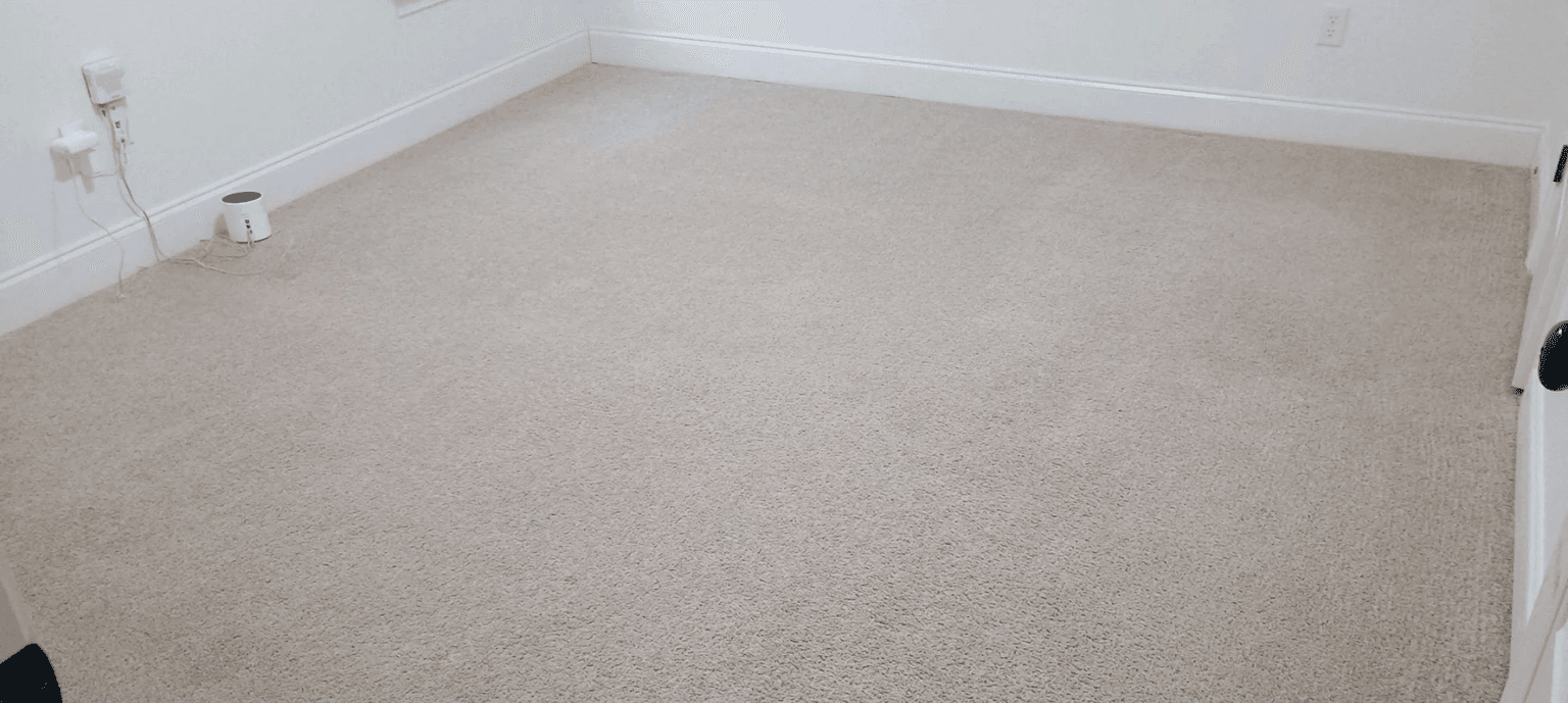 Beige bedroom carpet after a Safe-Dry cleaning in a Columbia, SC home